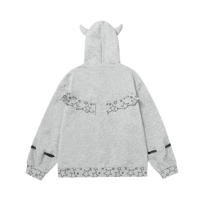 Cartoon girl Devil Horn cardigan jacket woman