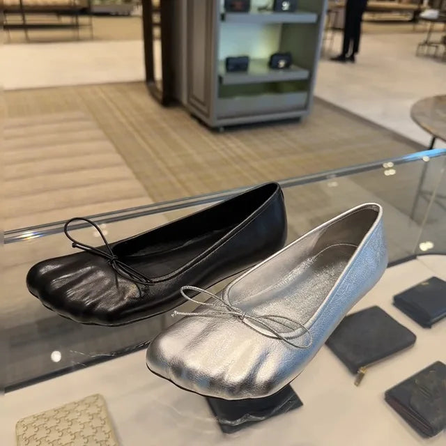 Five Fingers Round Toe Woman Loafers Black Silver Slip On Chic Eegant Flat Shoes Female Free Shipping Boat Shoes