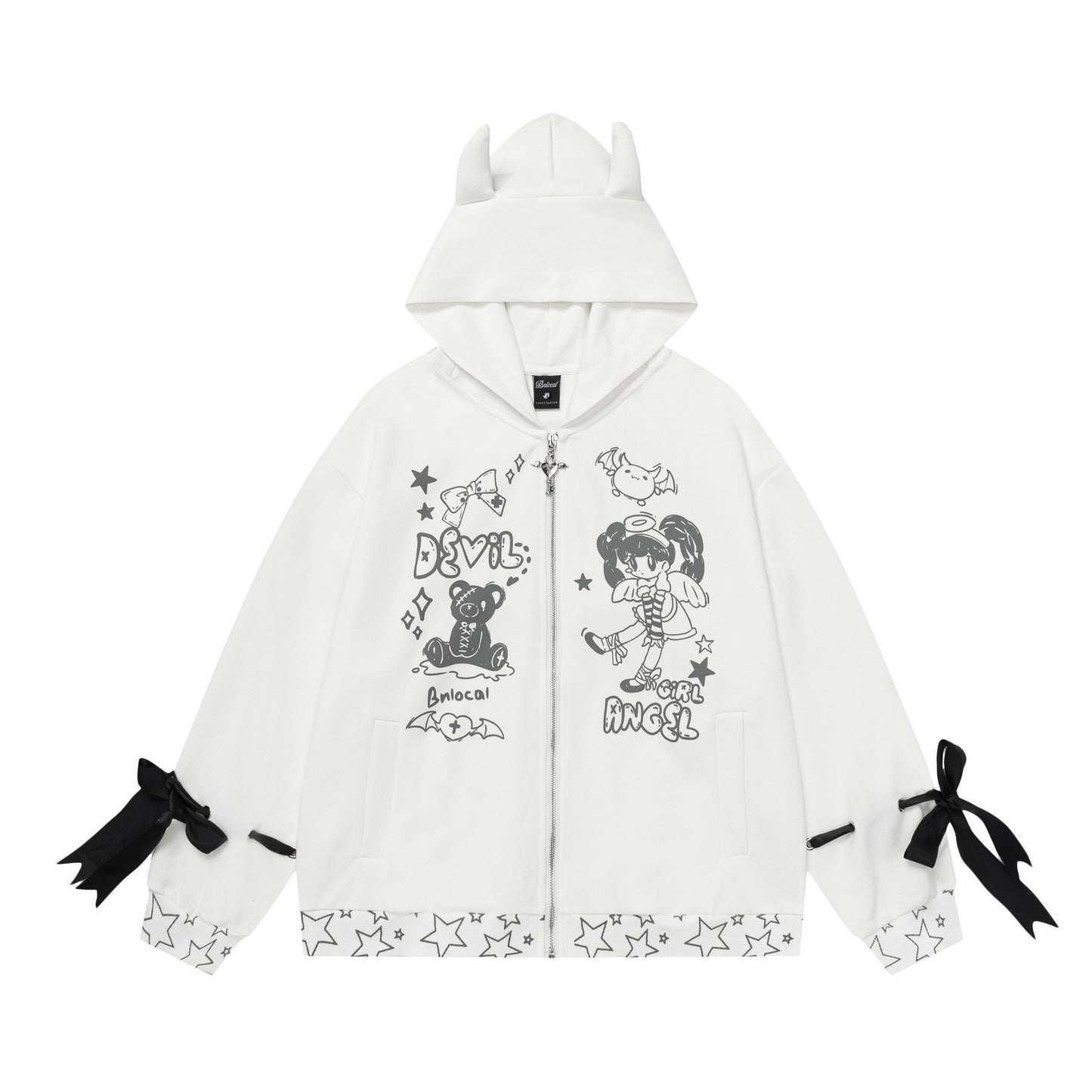 Cartoon girl Devil Horn cardigan jacket woman