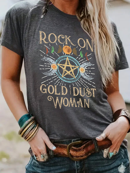 T-shirt for women ROCK ON GOLD DUST WOMAN