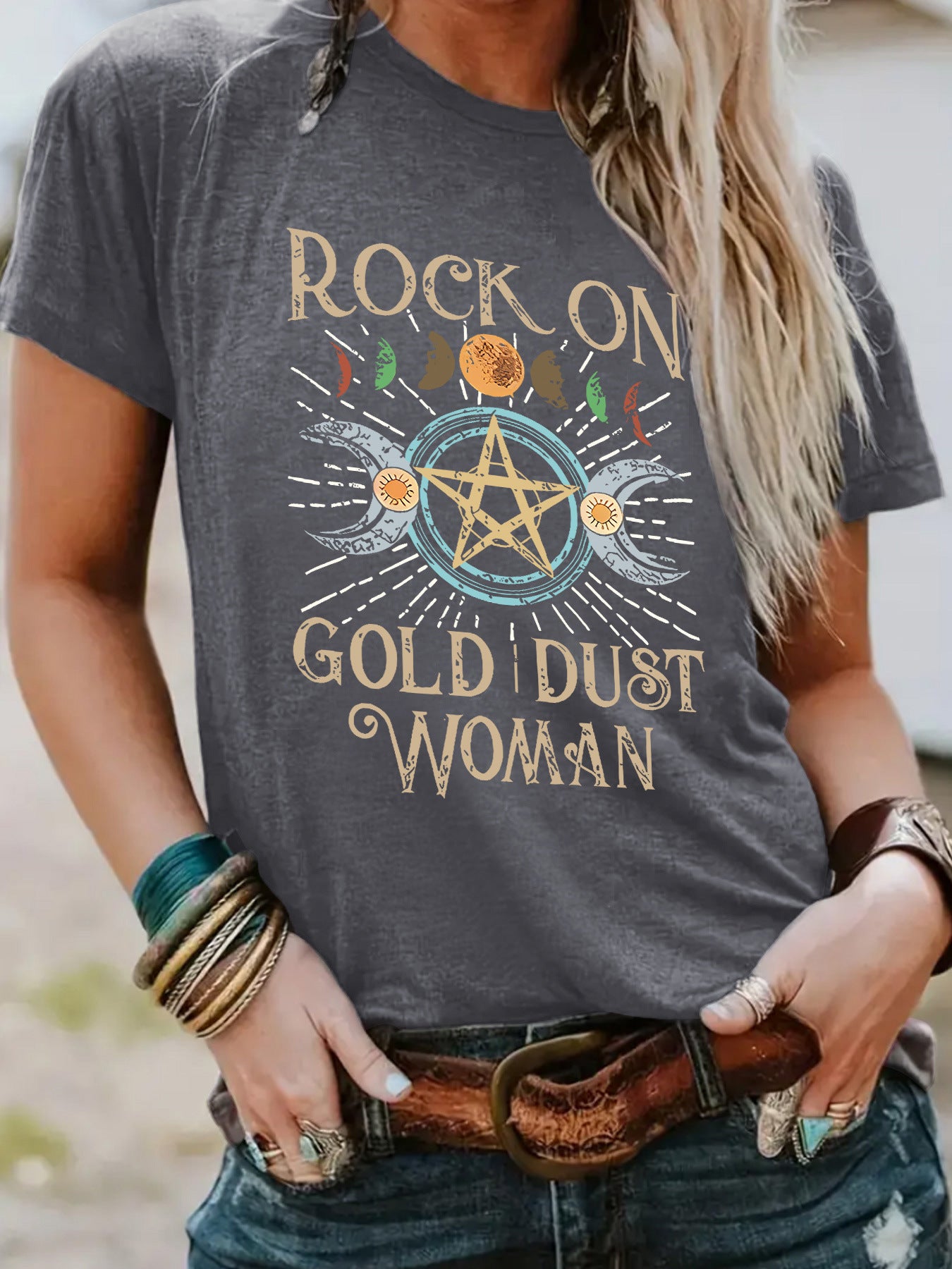 T-shirt for women ROCK ON GOLD DUST WOMAN