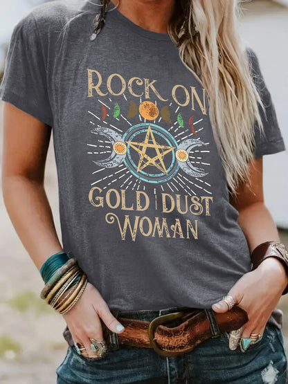 T-shirt for women ROCK ON GOLD DUST WOMAN