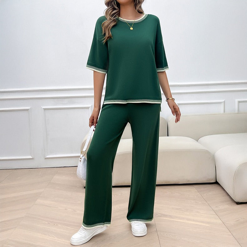 Women's Spring/Summer Leisure Style Sweater and Pant Set