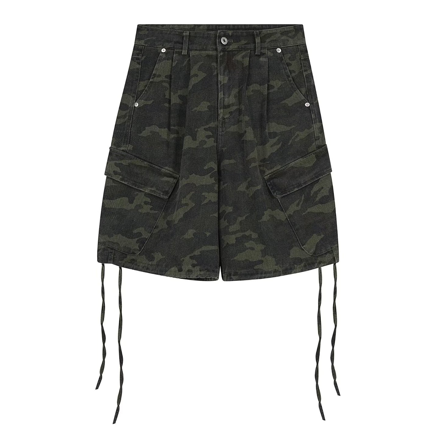 Camouflage Pant Stylish Large Pocket Drawstring Shorts