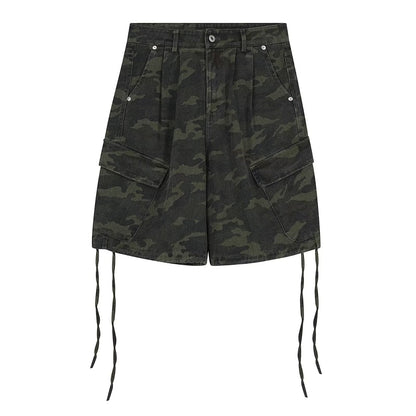 Camouflage Pant Stylish Large Pocket Drawstring Shorts