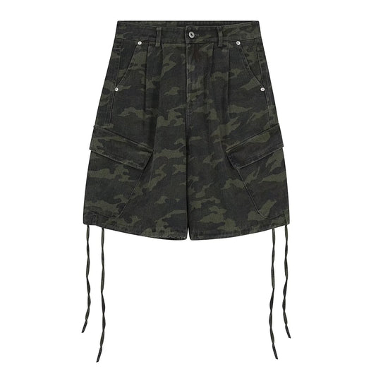 Camouflage Pant Stylish Large Pocket Drawstring Shorts
