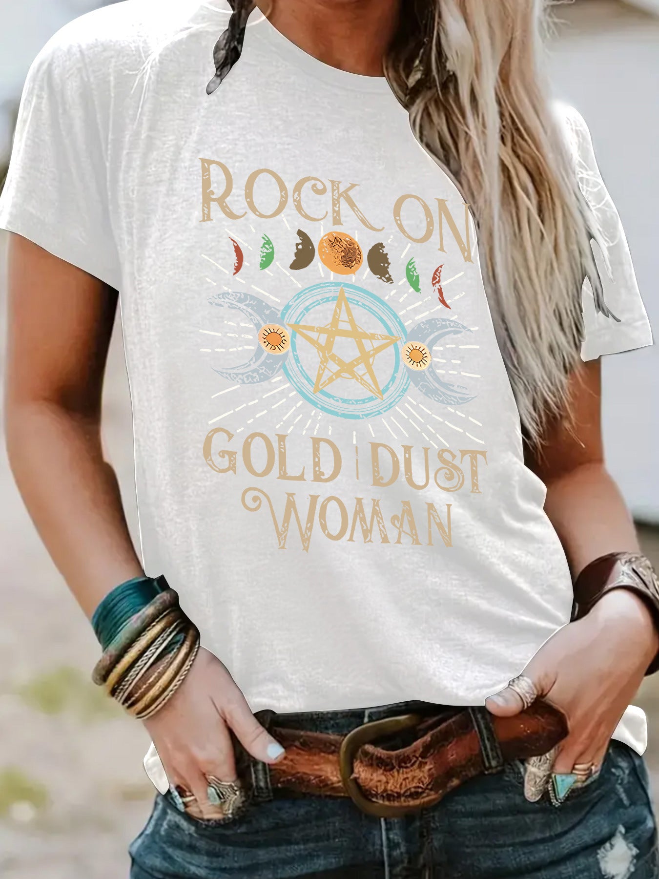 T-shirt for women ROCK ON GOLD DUST WOMAN