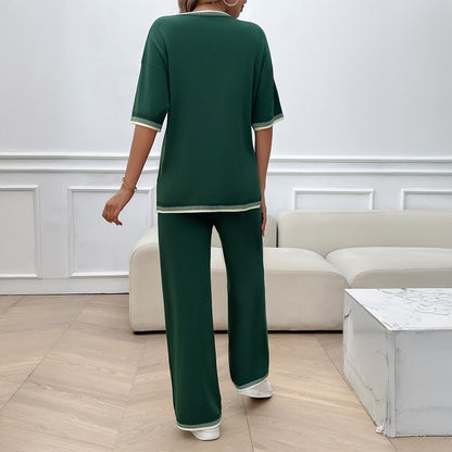 Women's Spring/Summer Leisure Style Sweater and Pant Set