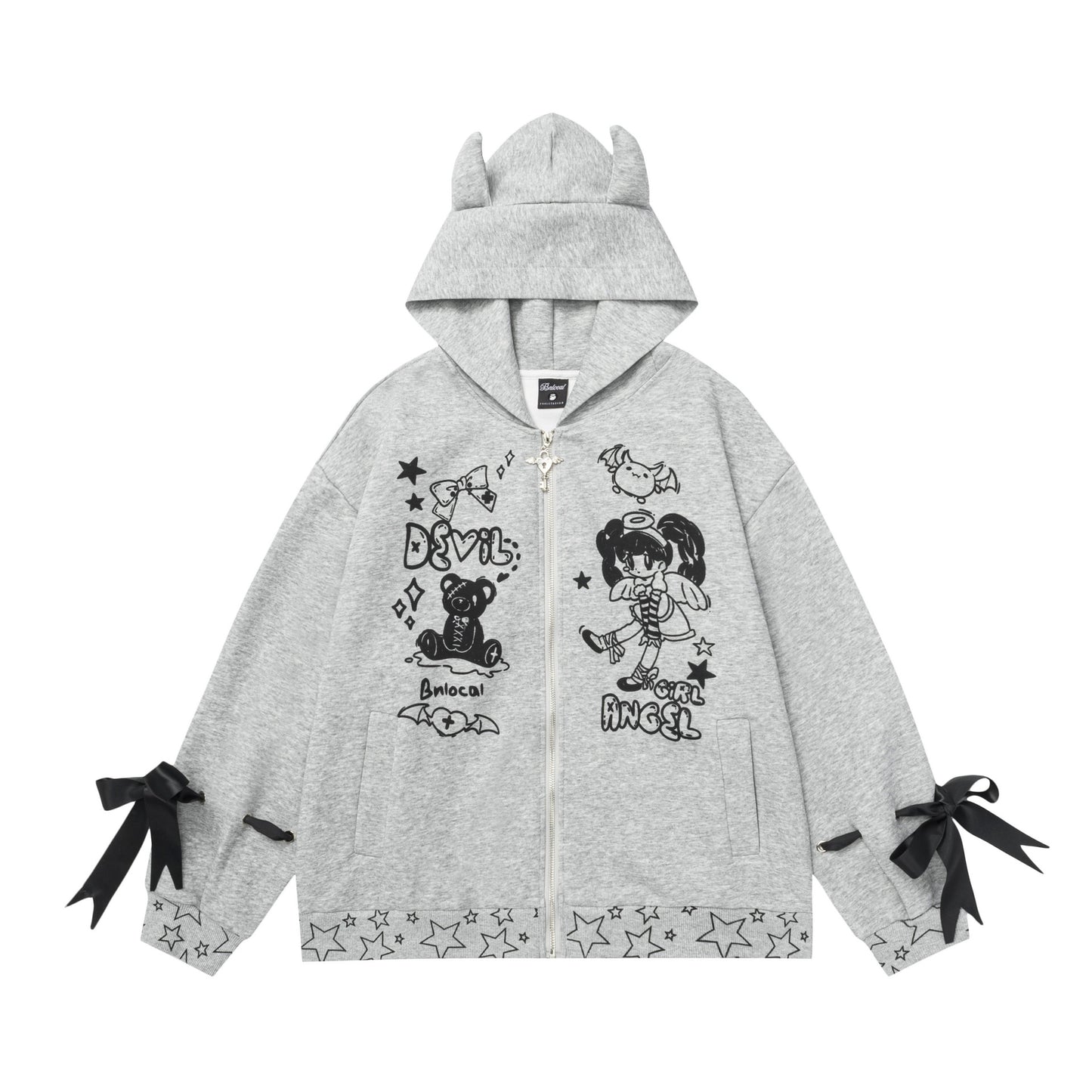 Cartoon girl Devil Horn cardigan jacket woman