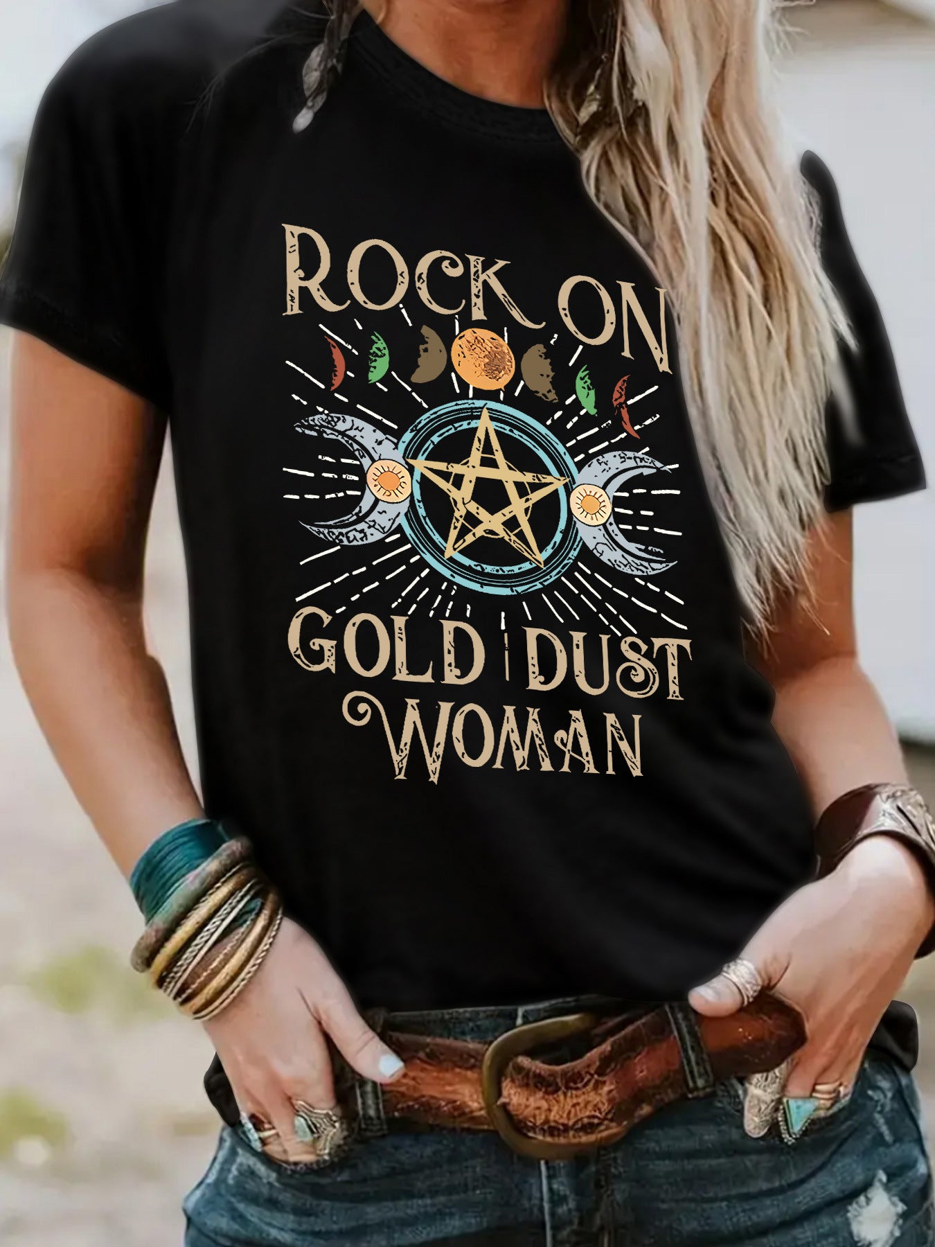 T-shirt for women ROCK ON GOLD DUST WOMAN