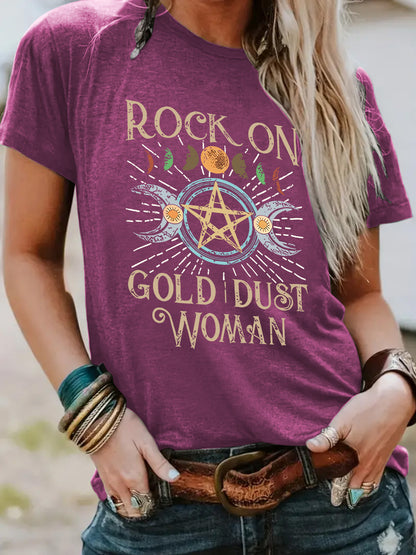 T-shirt for women ROCK ON GOLD DUST WOMAN
