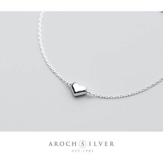 Tobillera Corazón Plata S925 para Mujer