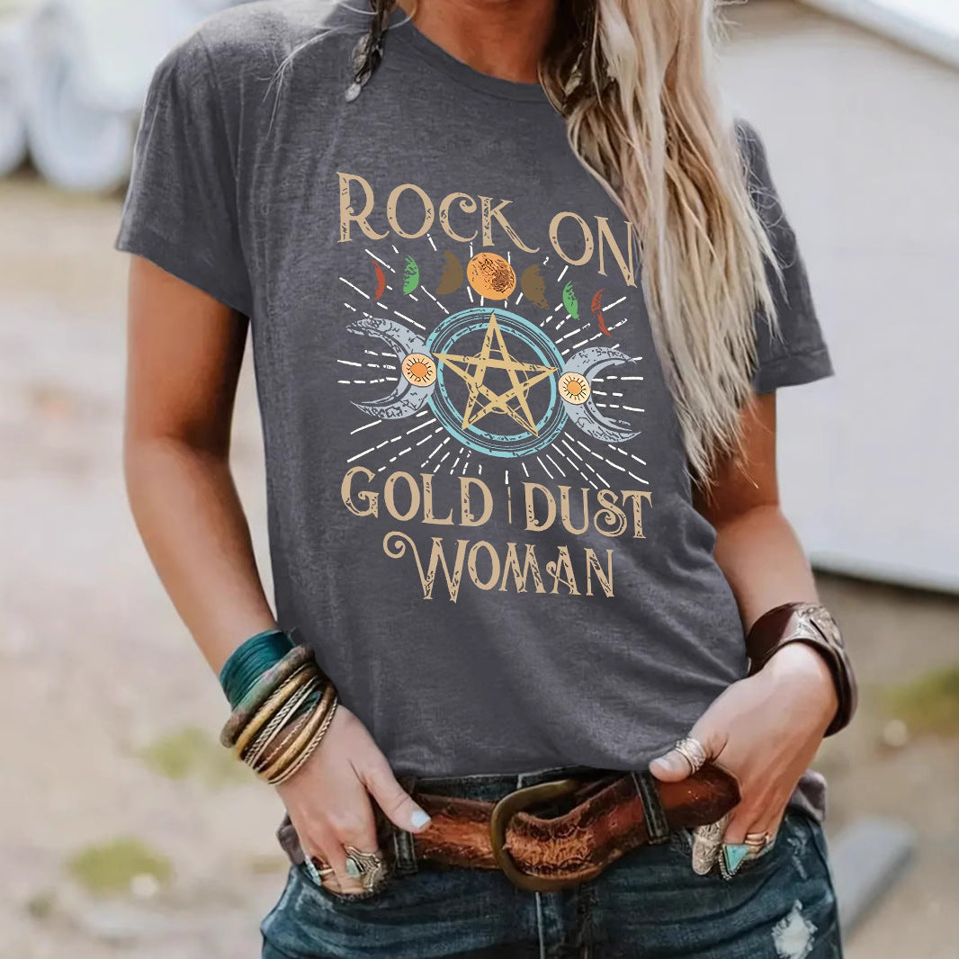 T-shirt for women ROCK ON GOLD DUST WOMAN