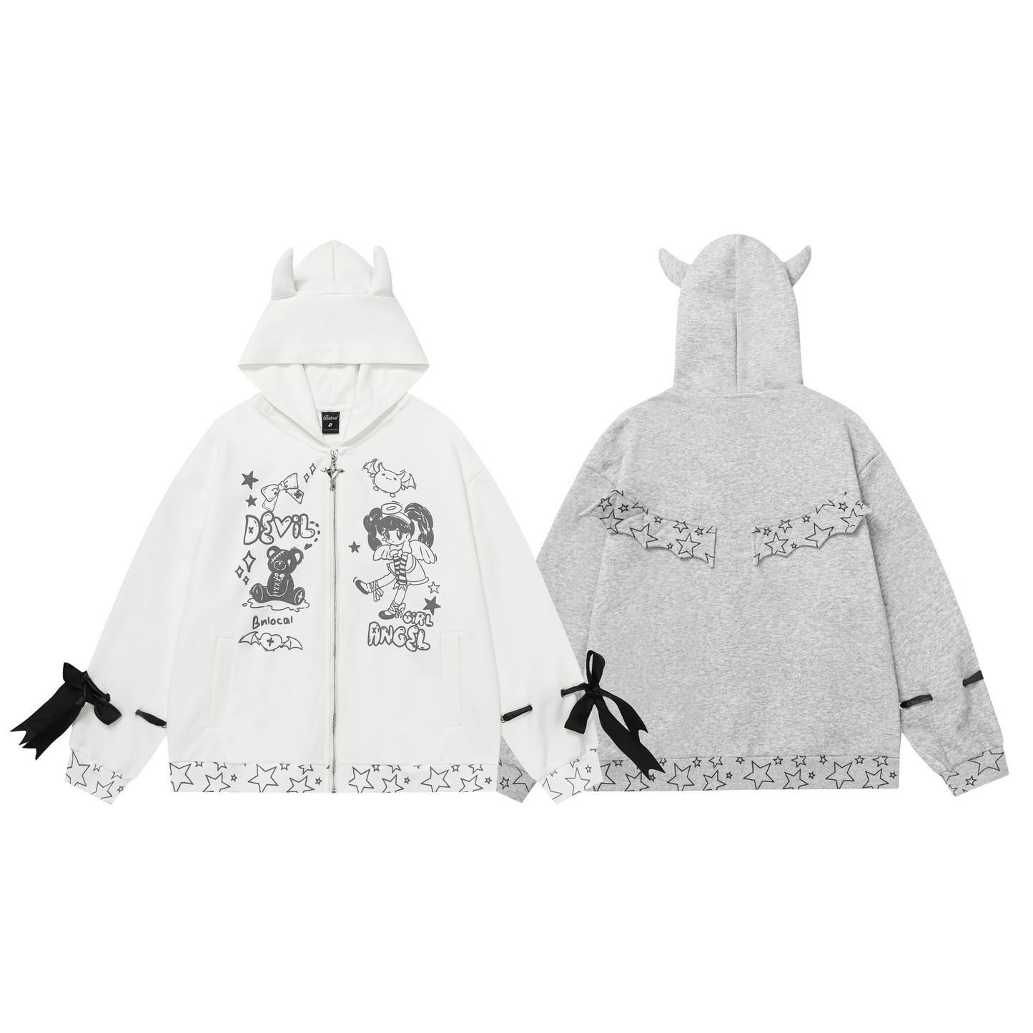 Cartoon girl Devil Horn cardigan jacket woman