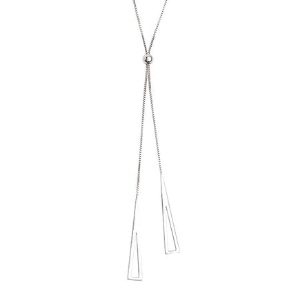 925 Sterling Silver Geometric Triangle Necklace for Women Adjustable Clavicle Chain Necklace Jewelry Gifts S-N752