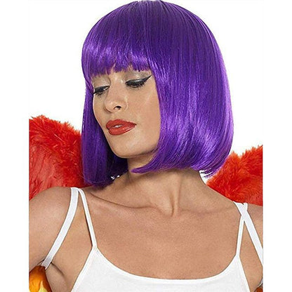 Wig for Women Short Hair Straight Bangs Bobo Bob Cut Anime Cosplay Colorful Hair